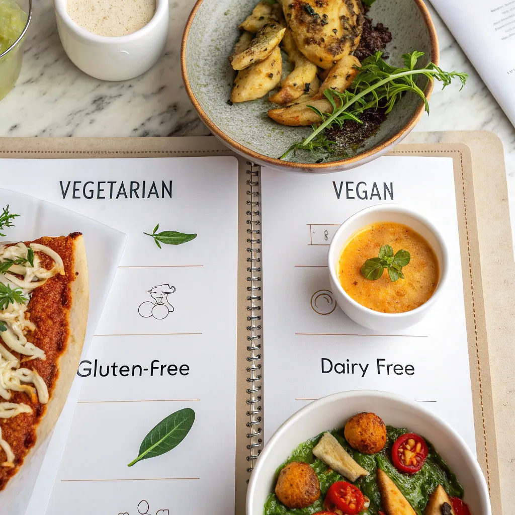 Menu highlighting dietary options